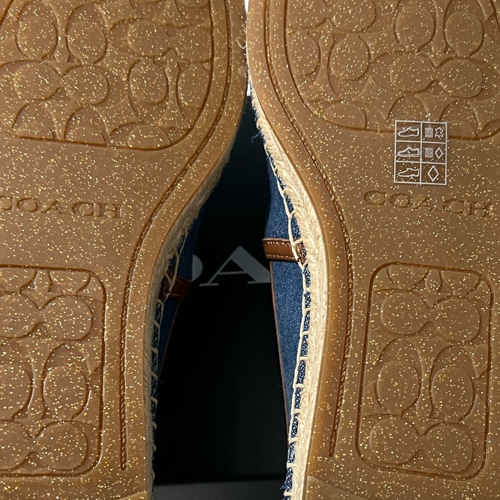 Coach Denim Slip-on Carson ESPADRILLE Size 7B WITH PRAIRIE SOUVENIRS - Picture 15 of 16